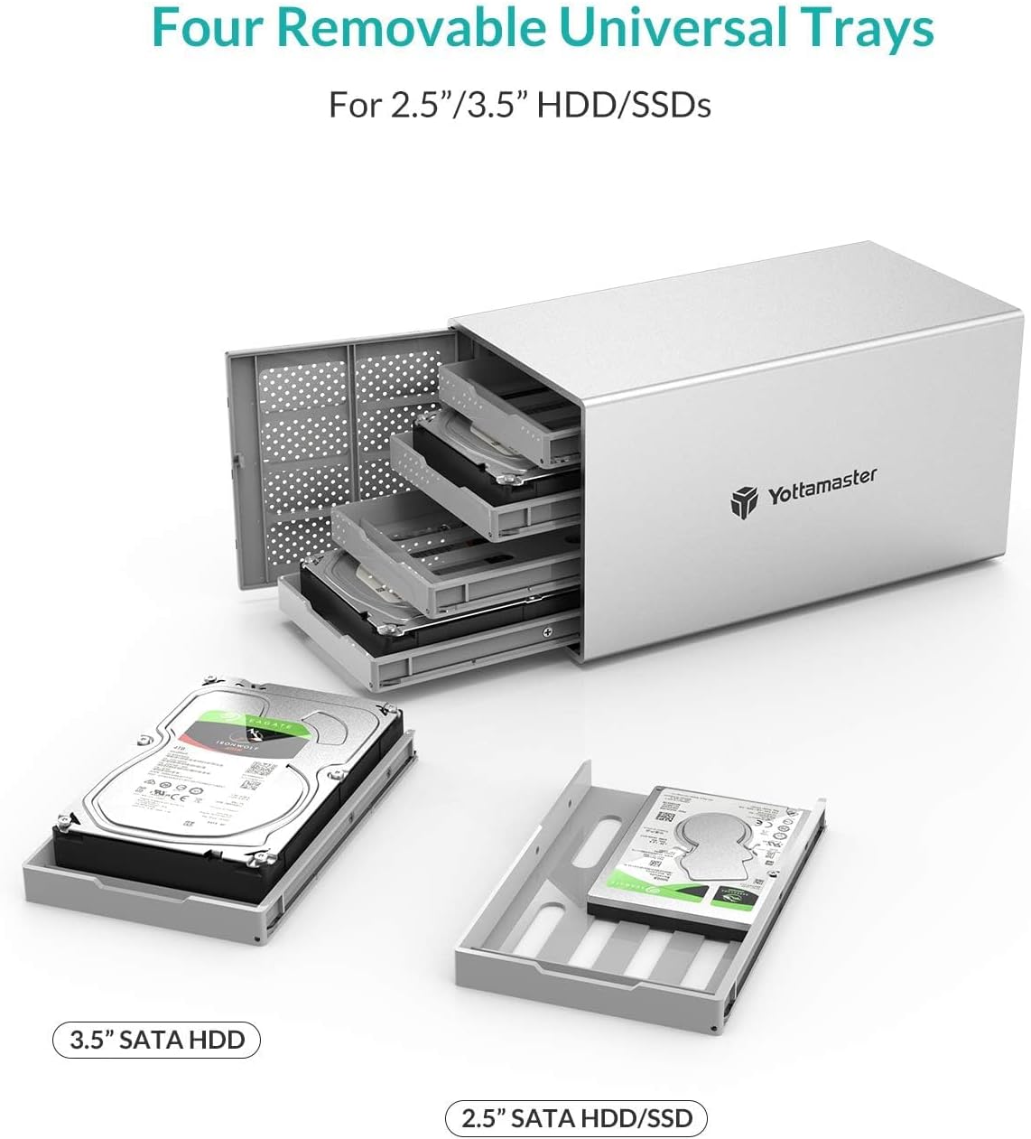 Yottamaster Metal Hard Drive Cage 2.5-inch/3.5-inch for PS model