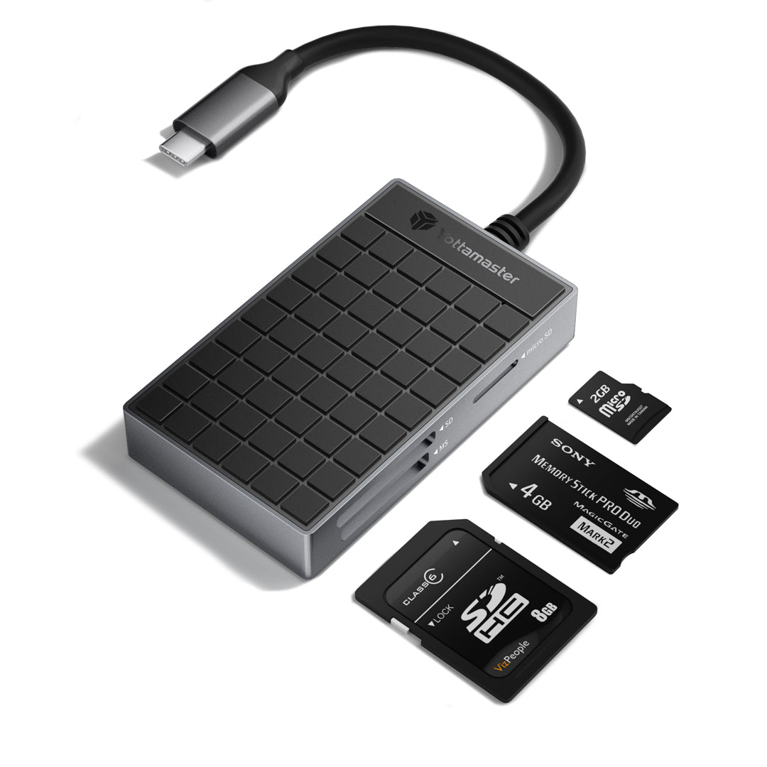 Yottamaster Hypercube 4 in 1 USBC SD TF CF MS Memory Card Reader