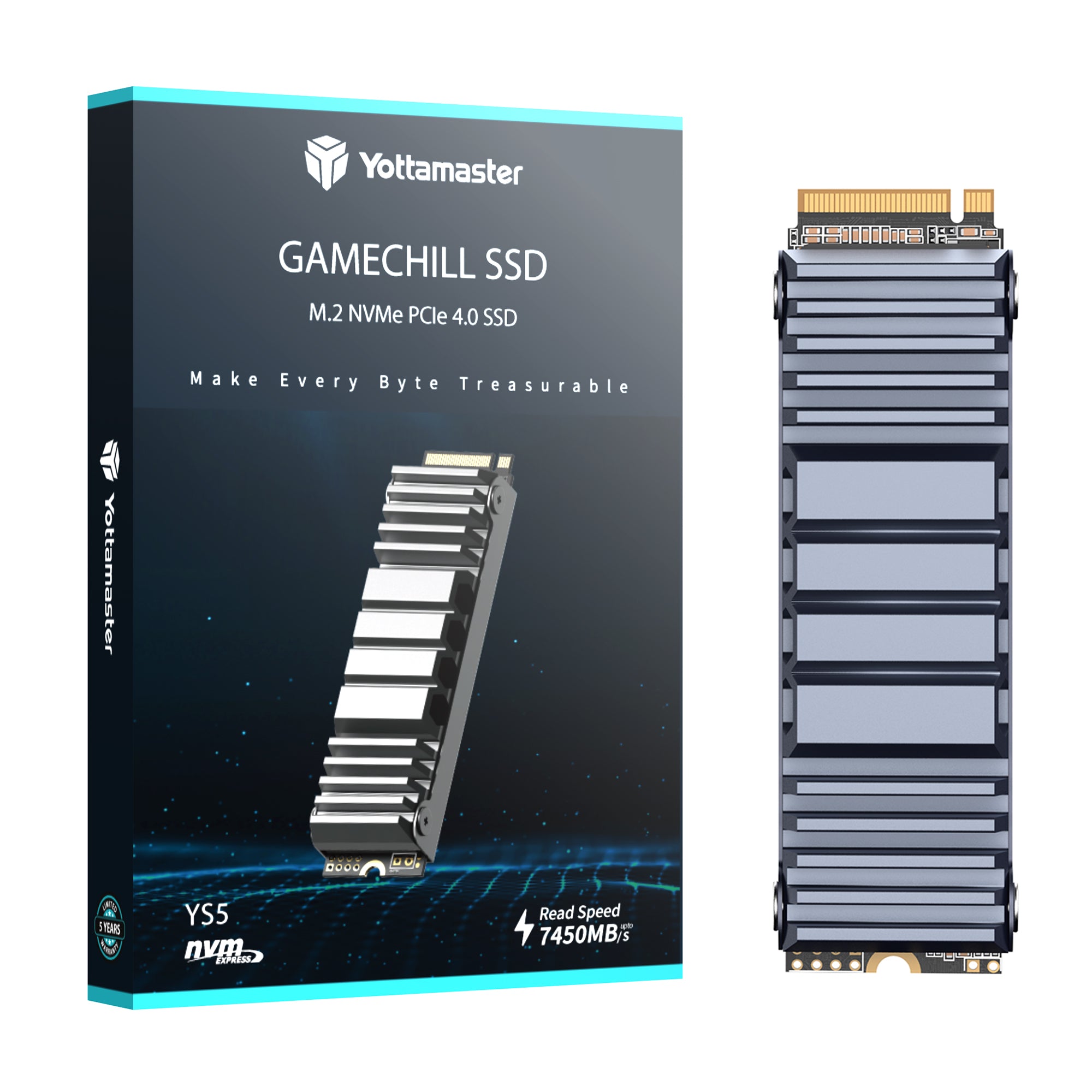 Yottamaster YS5 SSD for PS5 Storage Expansion with Heatsink, M.2 PCIe 4.0 Gaming SSD