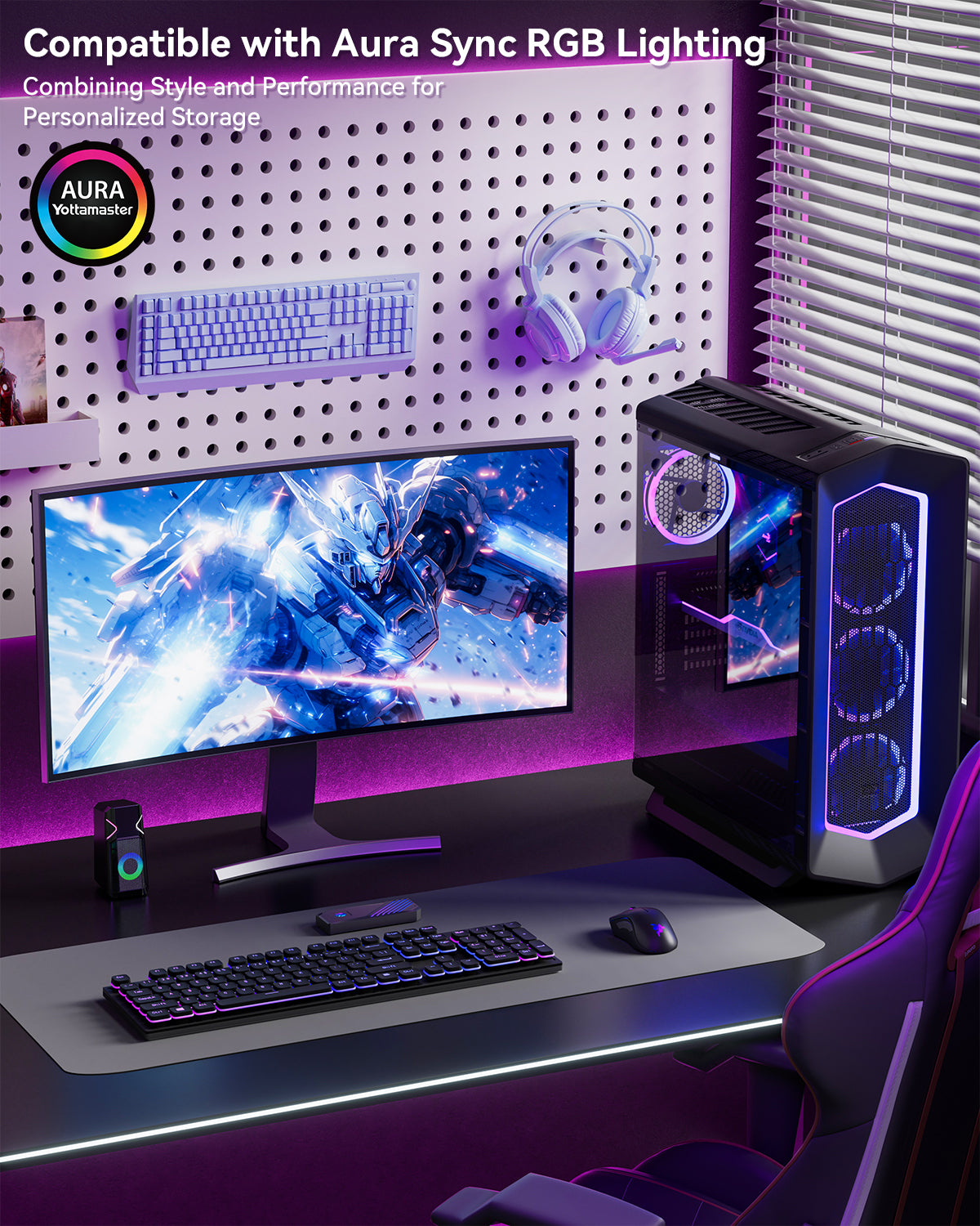 Yottamaster M.2 NVME SATA SSD RGB Gaming Enclosure
