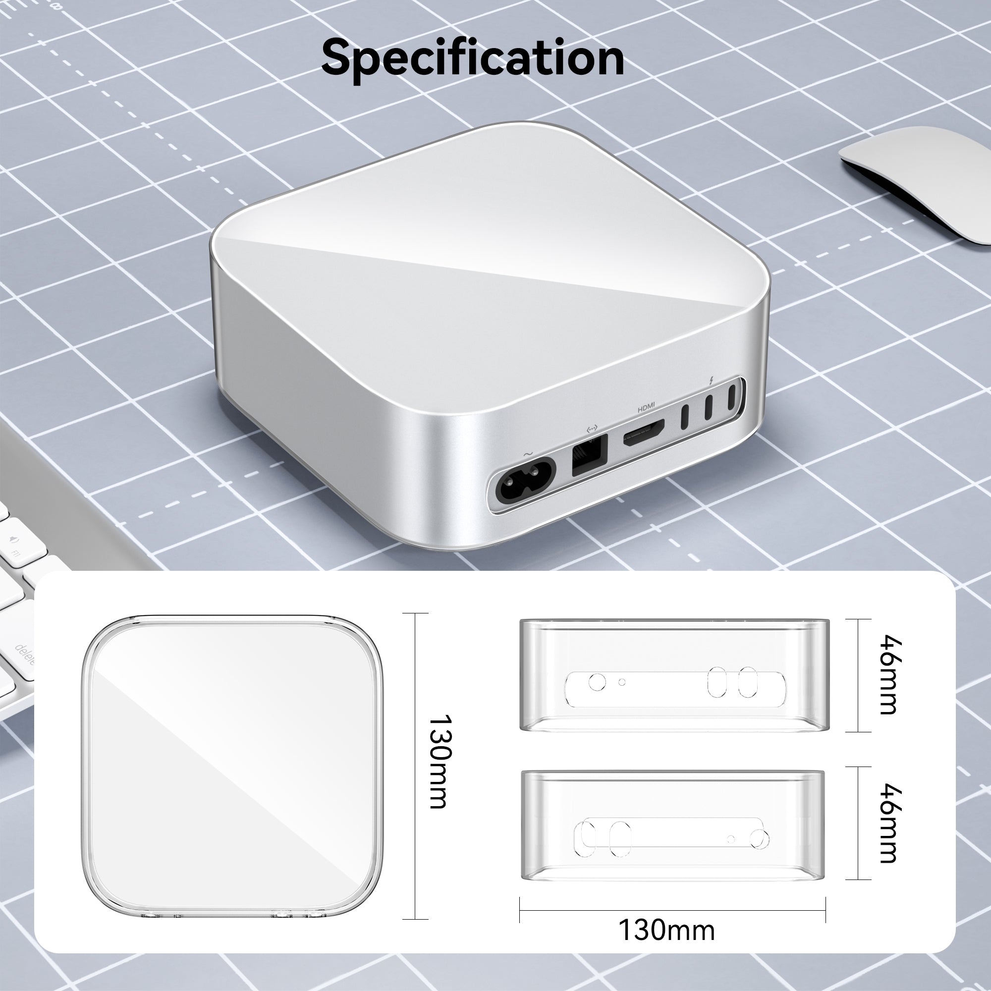 Yottamaster TPU Or Silicone Case for 2024 Mac mini M4 Pro Cover