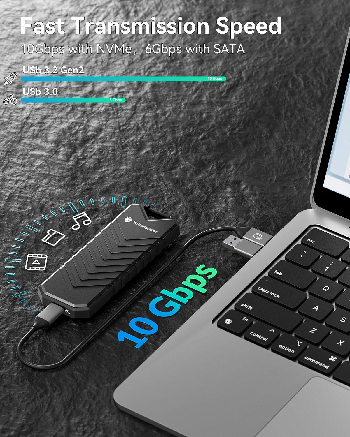 Yottamaster Zinc Alloy Portable M.2 NVMe Enclosure