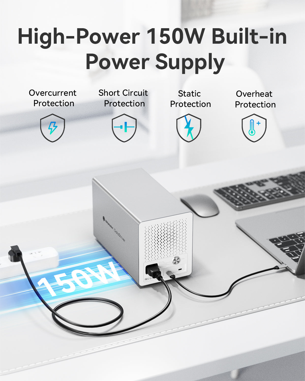 Yottamaster VN400 4-Bay External Hard Drive Enclosure (96TB DAS Storage with Daisy Chain Up to 288TB , 10Gbps Data Transfer)