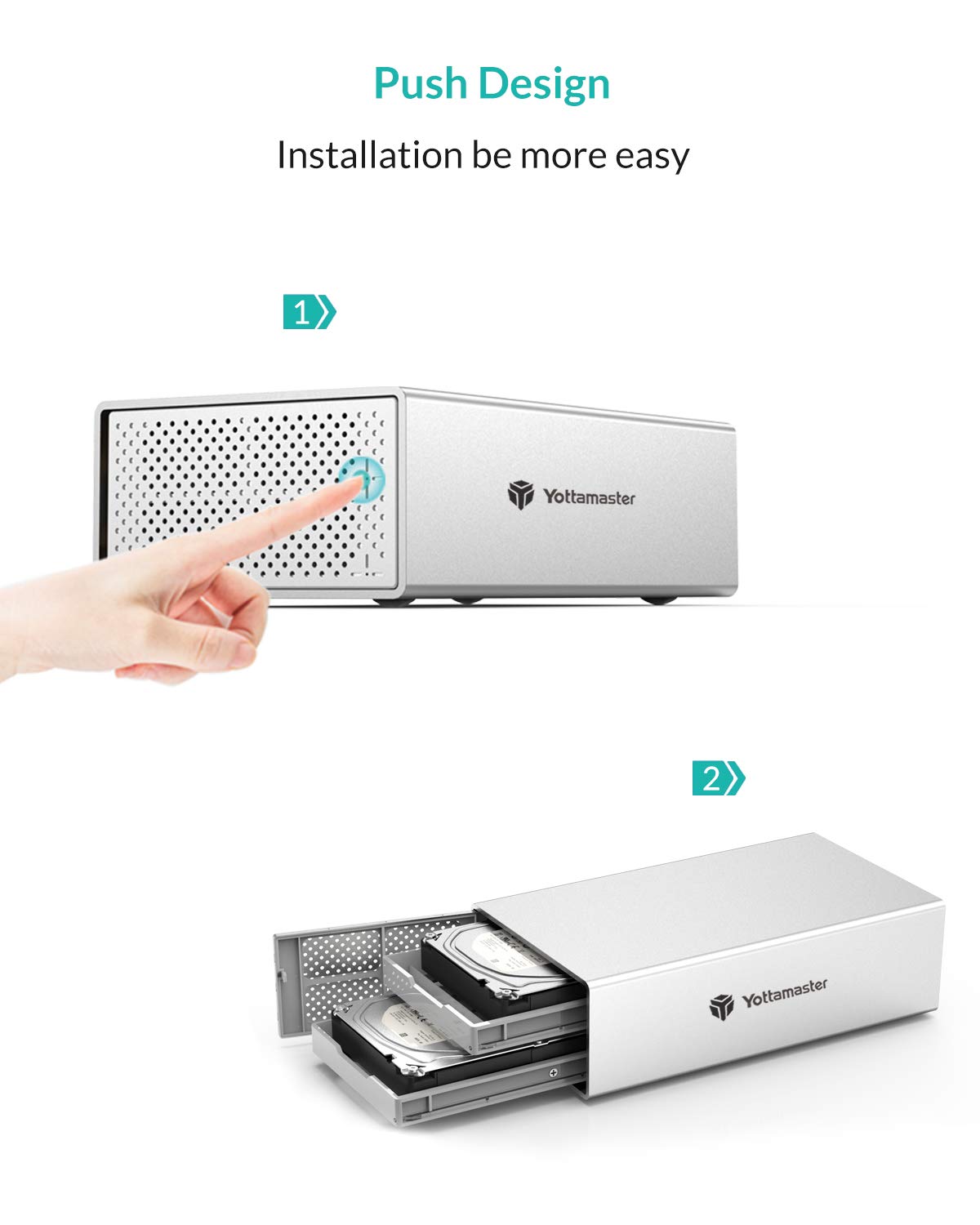 Yottamaster Y-Pioneer 2 Bay External Hard Drive Enclosure