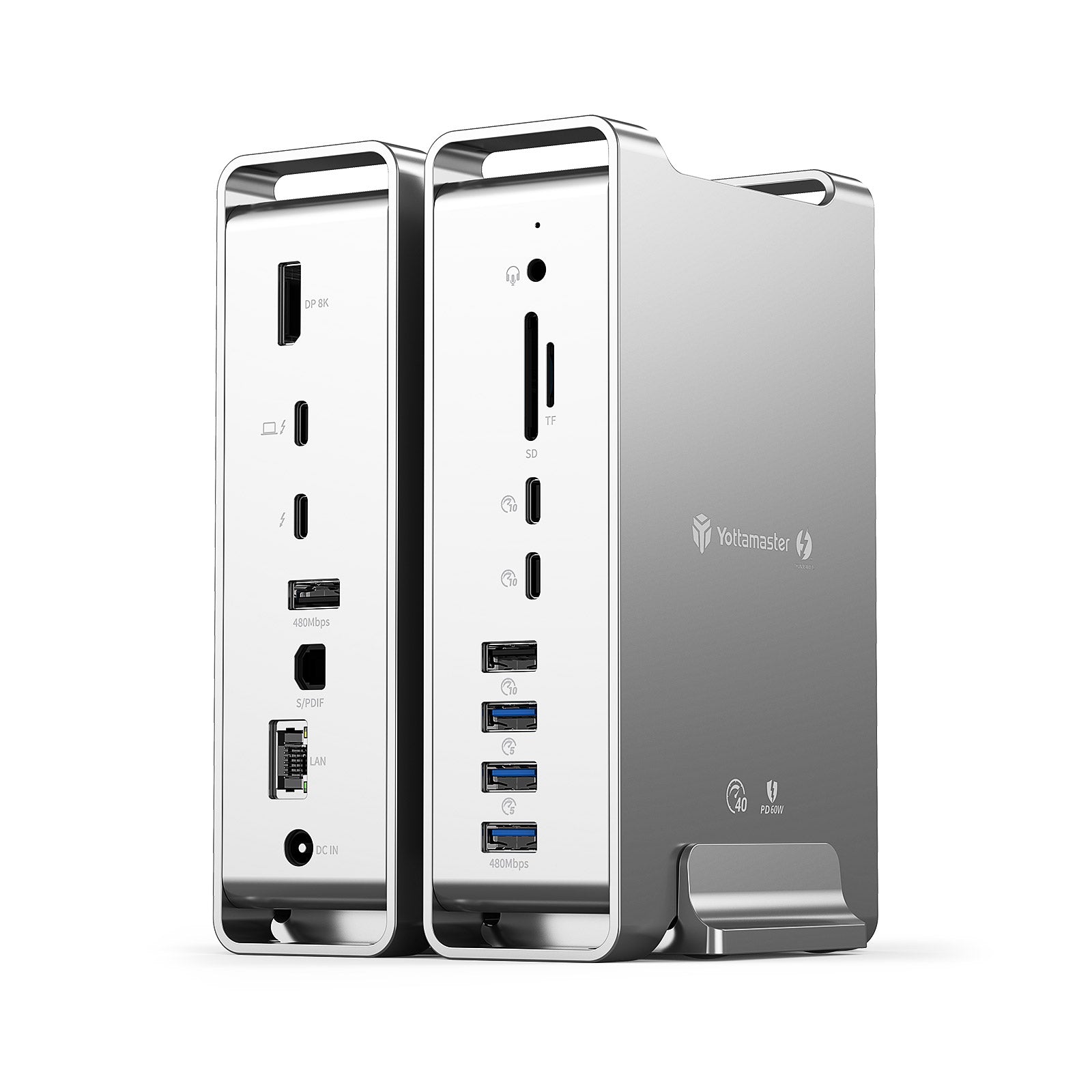 Yottamaster Thunderbolt3/4 Dual 8k Display Docking Station