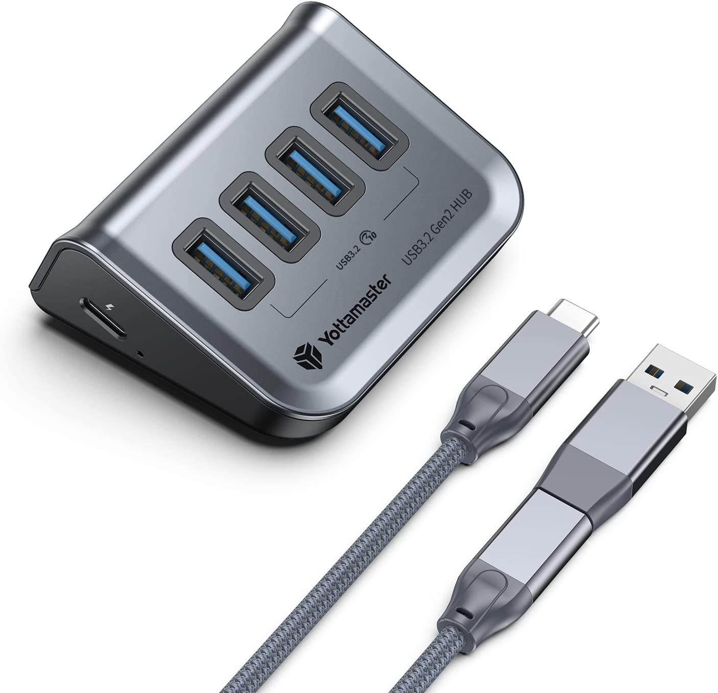 Yottamaster Garrison 4 Port USB 3.1 Hub, Powered USB Hub