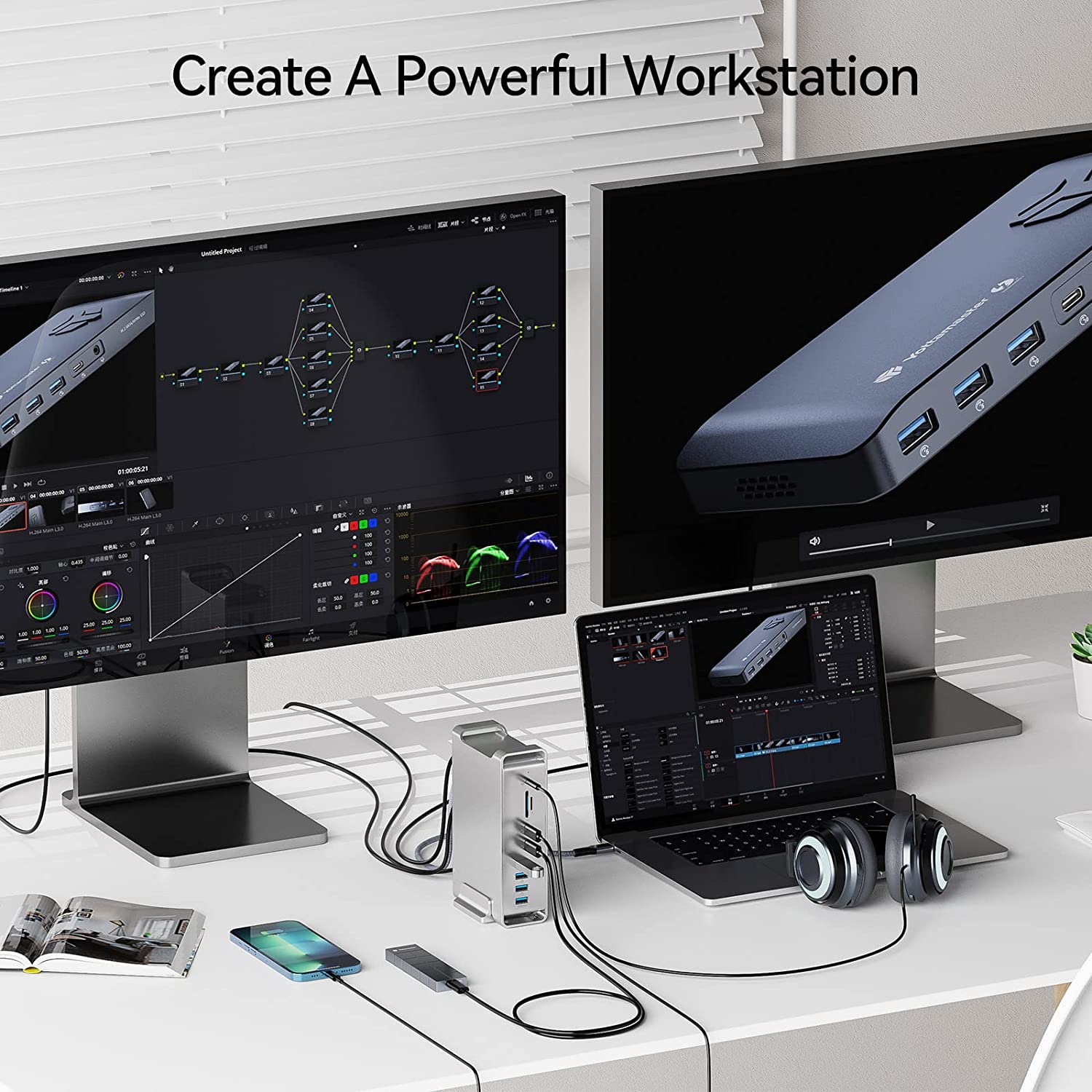 Yottamaster Thunderbolt3/4 Dual 8k Display Docking Station