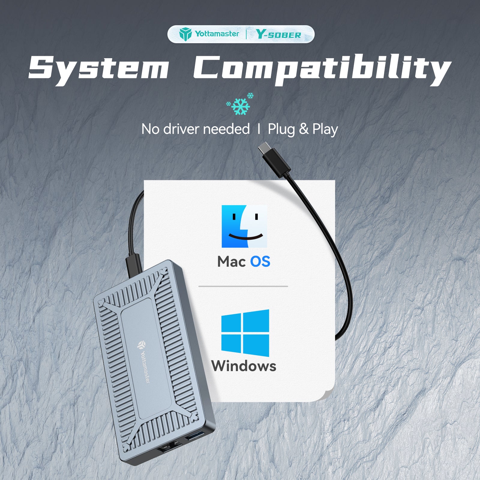 Yottamaster Sober USB C Dock with M.2 Nvme SSD Enclosure