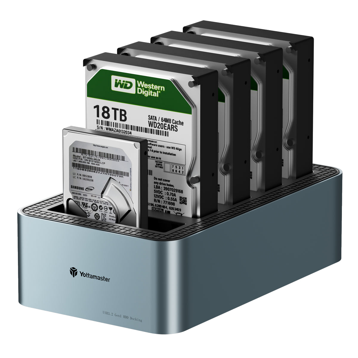 Yottamaster KB500C Knight Offline Clone 5 Bay Hard Drive for 2.5 & 3.5