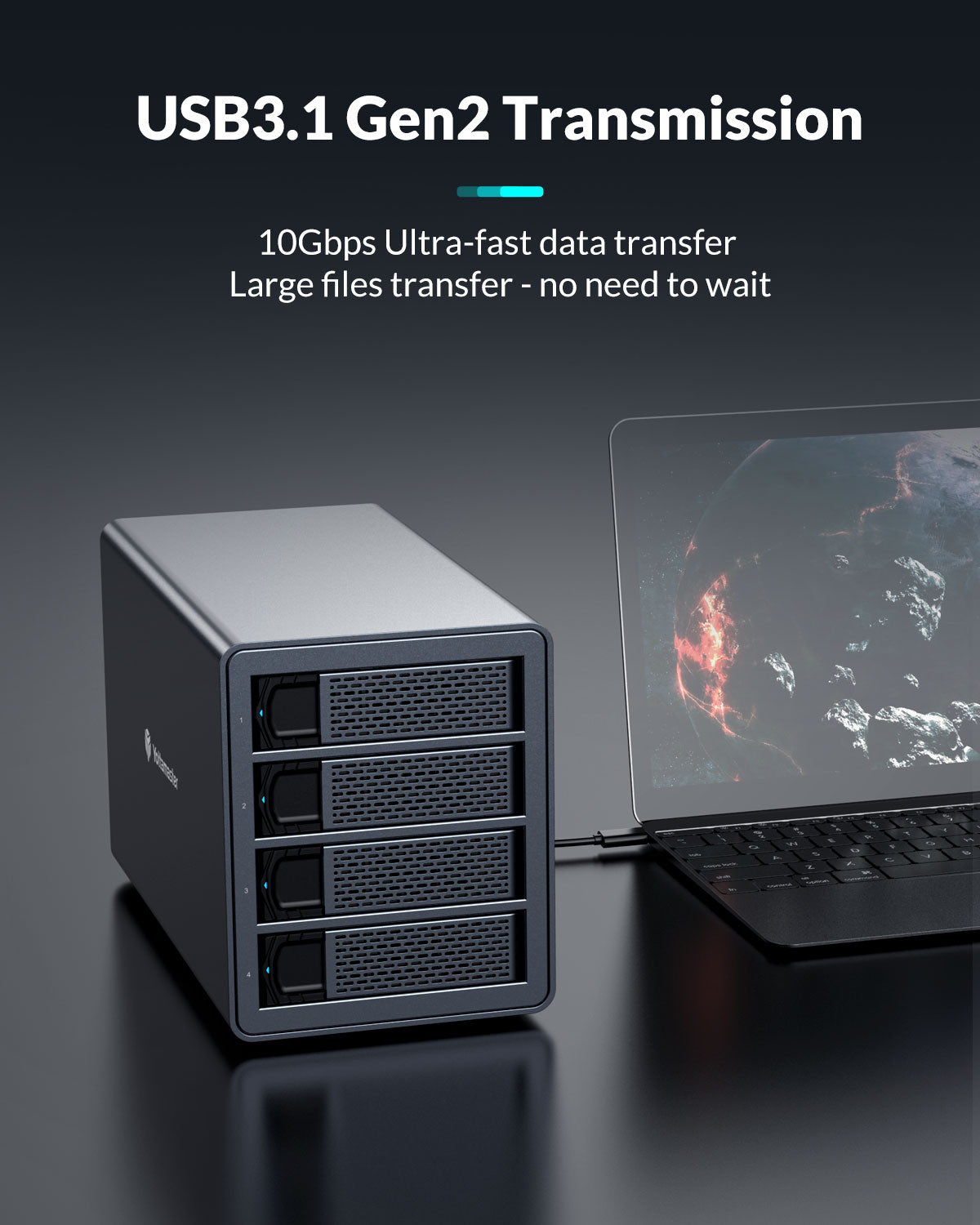 Yottamaster Y-Focus 4 Bay External Hard Drive Enclosure