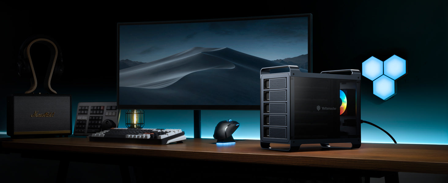 Yottamaster Defender 5 Bay RGB External Hard Drive Enclosure Yottamaster Defender 5 Bay RGB External Hard Drive Enclosure