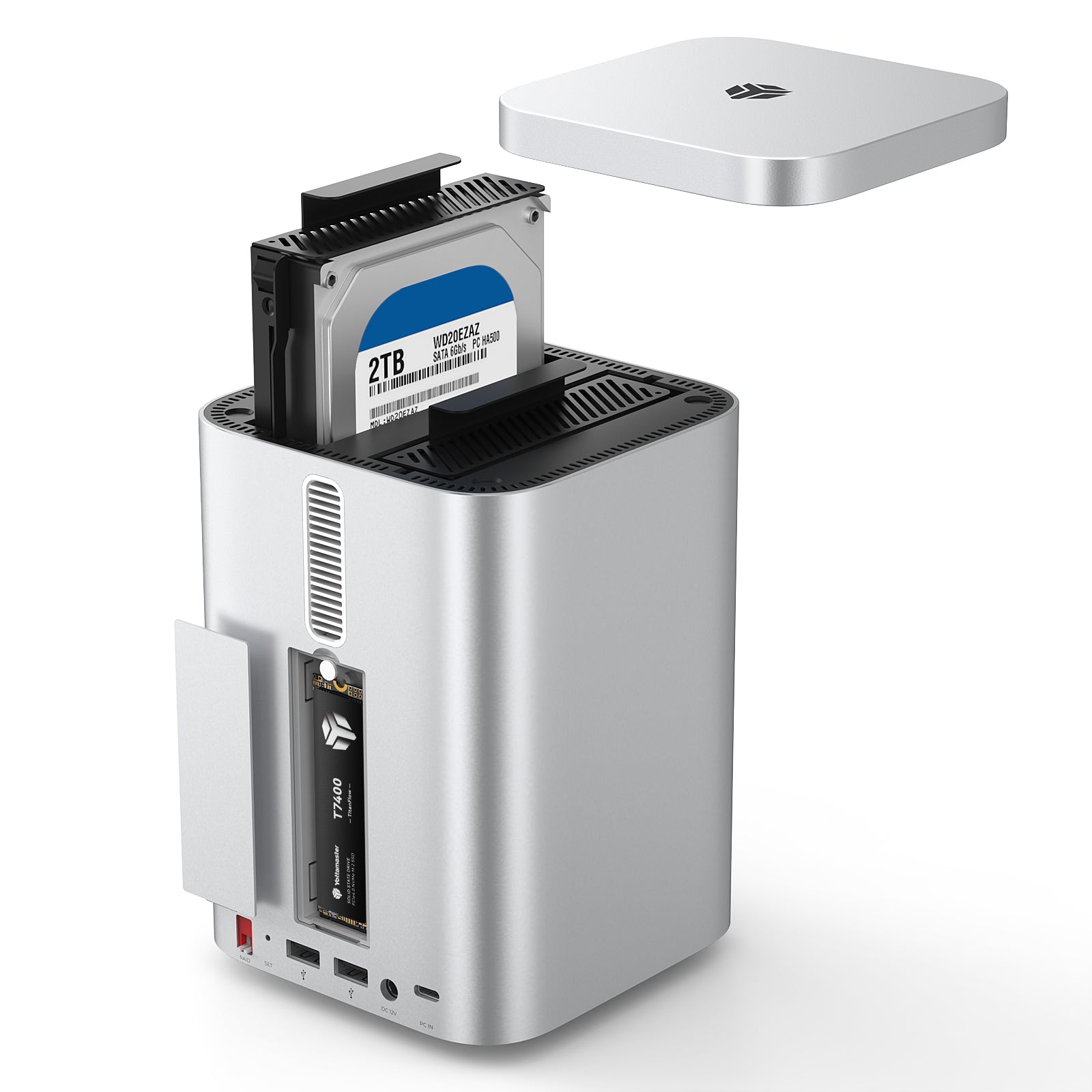 Yottamaster HSD10 MiniTower 10Gbps Hybrid Storage System with RAID（Up to 56TB）