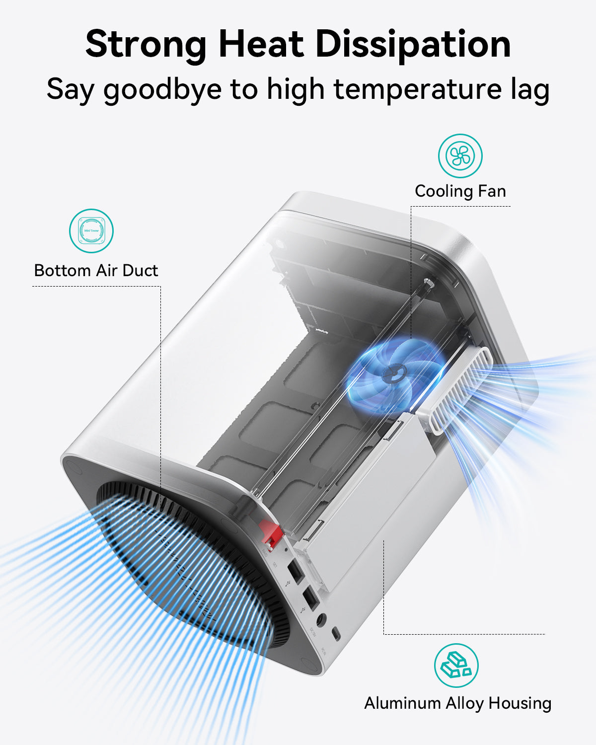 Yottamaster HSD10 MiniTower 10Gbps Hybrid Storage System with RAID（Up to 56TB）