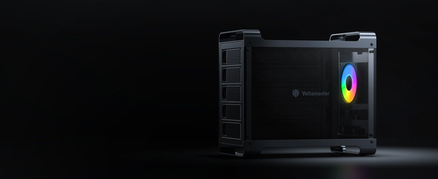 Yottamaster Defender 5 Bay RGB External Hard Drive Enclosure
