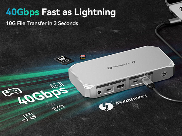 Yottamaster YTB4 Thunderbolt 4 Dock 12-in-1 with 40Gbps, Dual 4K/8K &