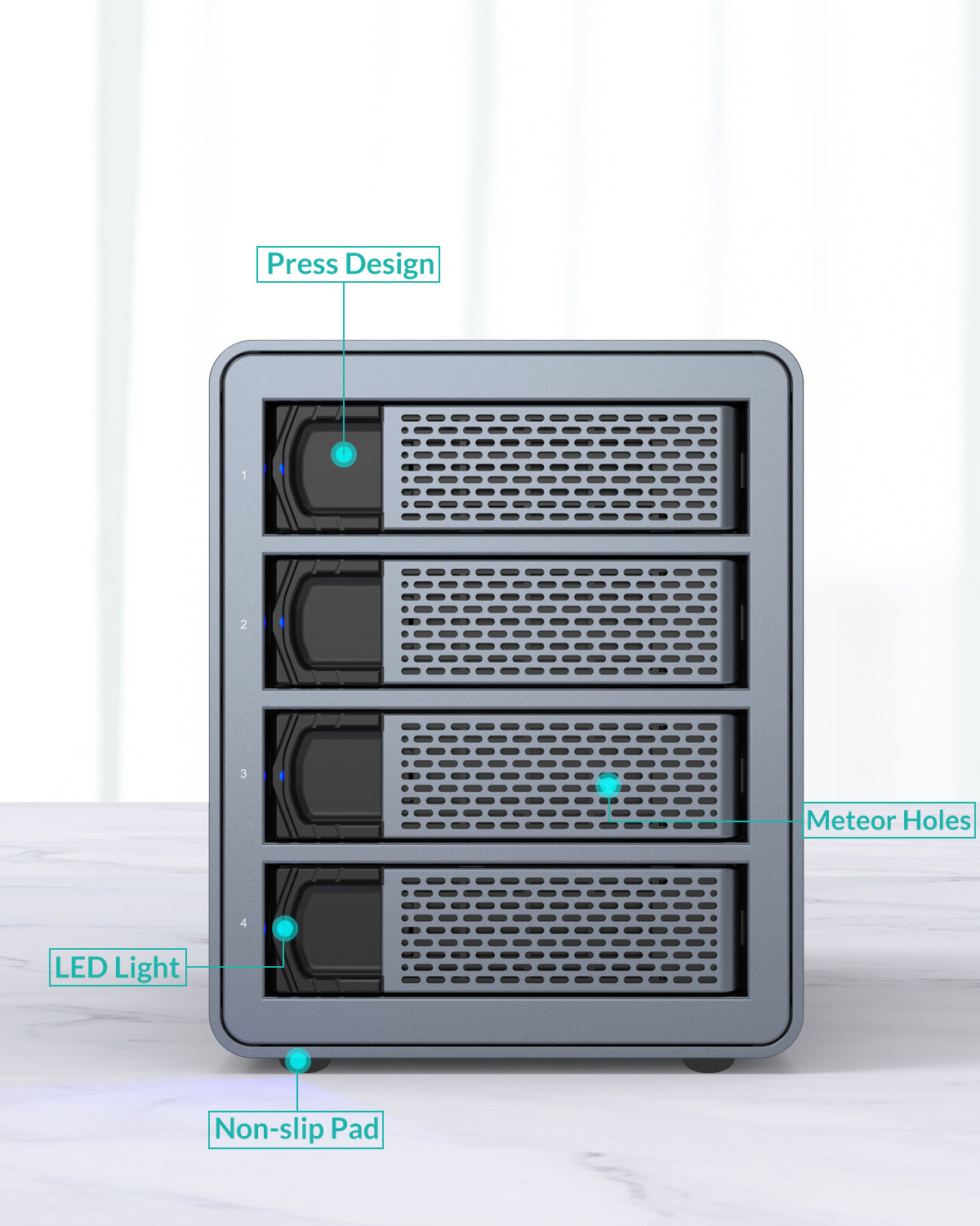 Yottamaster Y-Focus 4 Bay External Hard Drive Enclosure