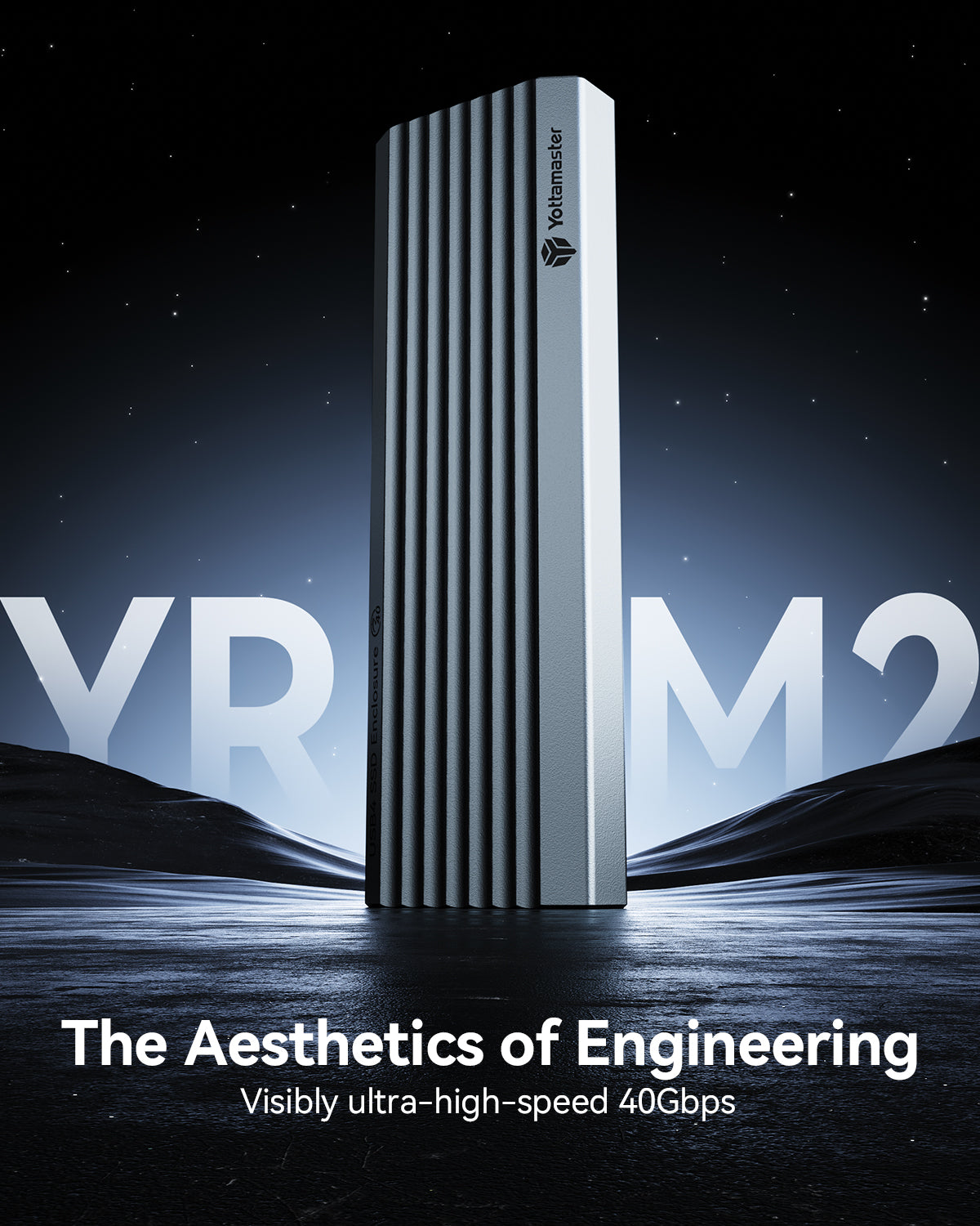 Yottamaster YRM2 Aluminum 40Gbps M.2 NVMe SSD Enclosure with Cooling Fan