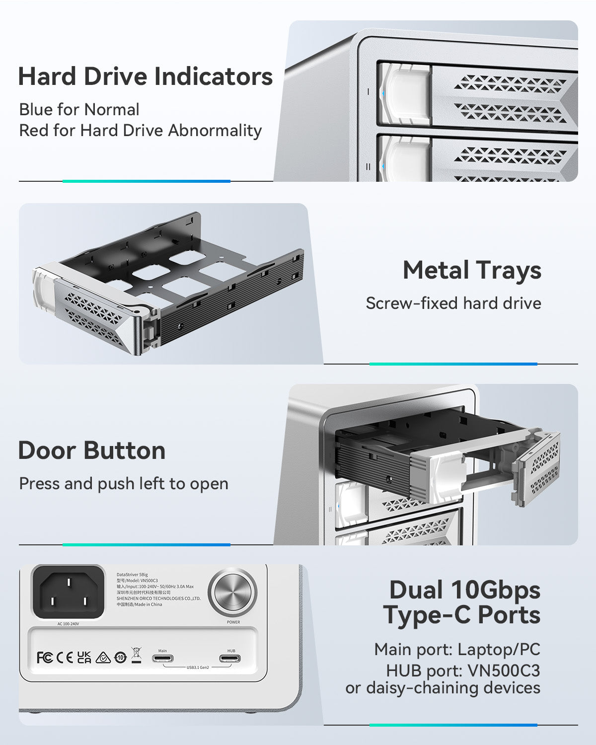 Yottamaster Datastriver 5 Bay External Hard Drive Enclosure