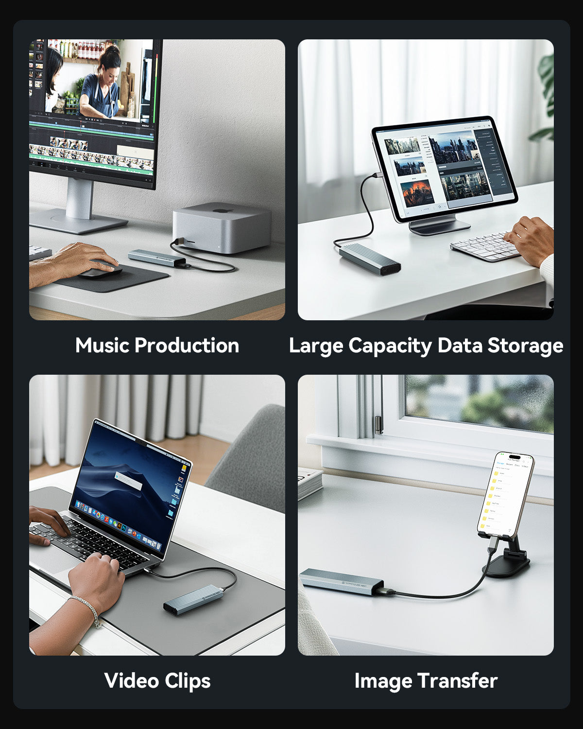 Yottamaster YRM2 Aluminum 40Gbps M.2 NVMe SSD Enclosure with Cooling Fan