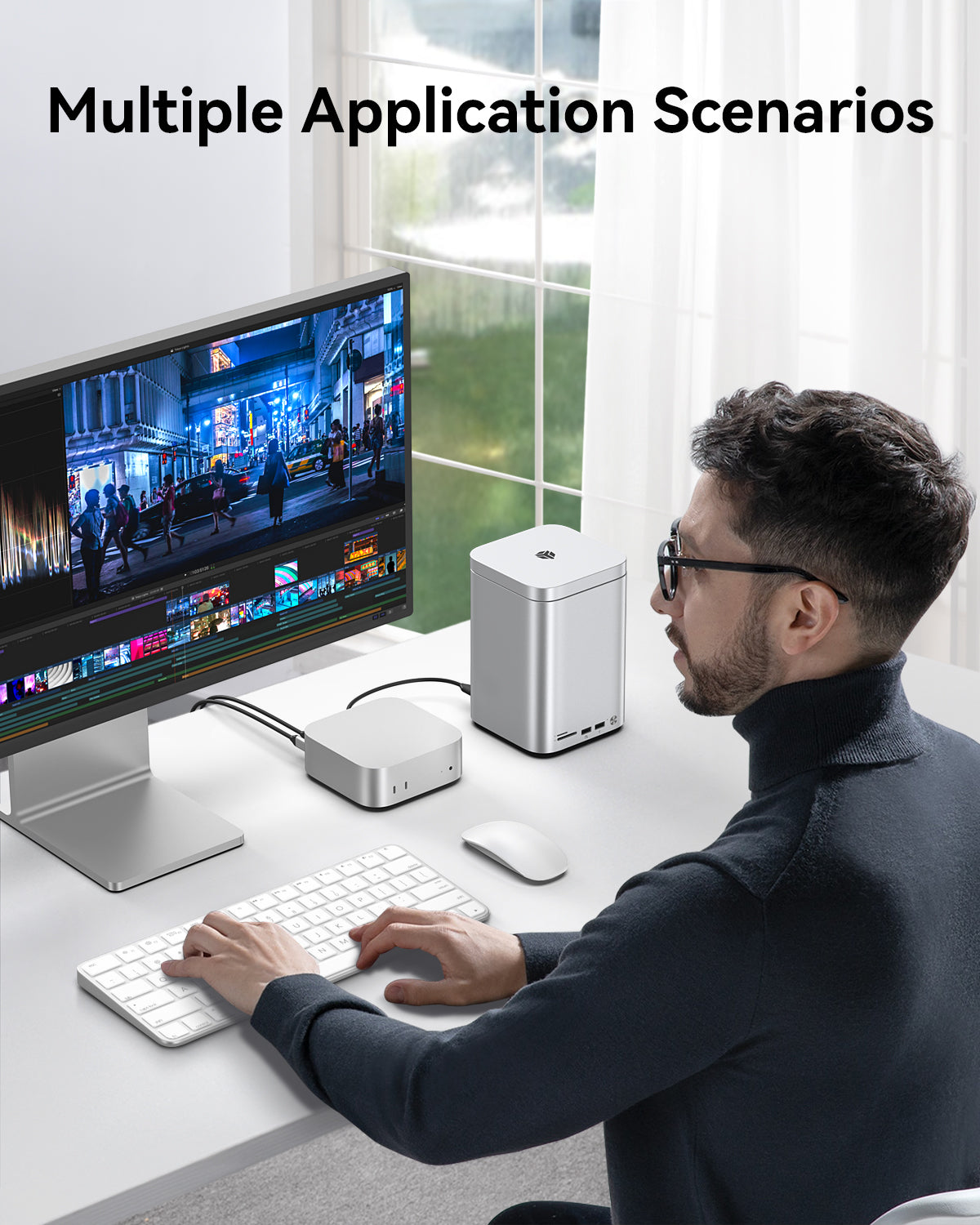 Yottamaster HSD10 MiniTower 10Gbps Hybrid Storage System with RAID（Up to 56TB）