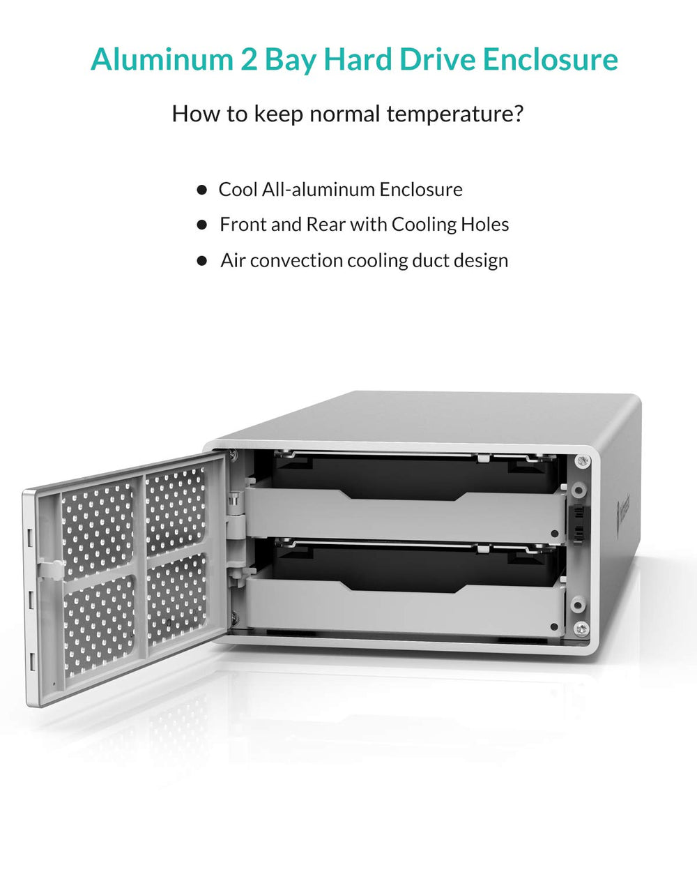 Yottamaster PS200U3 Y-Pioneer 2 Bay External Hard Drive Enclosure